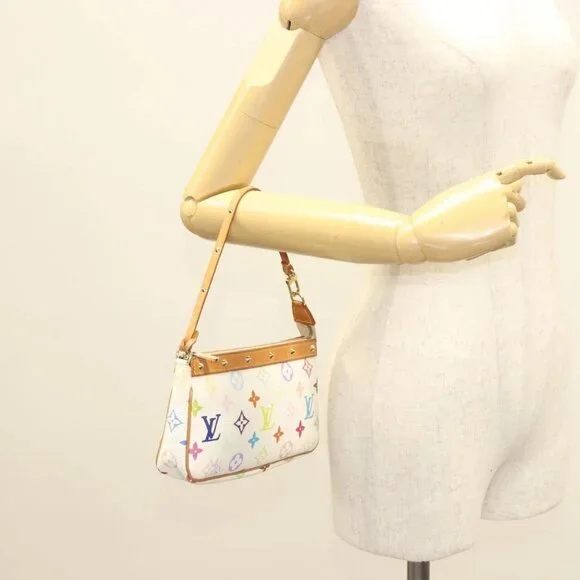 LOUIS VUITTON Multicolor Pochette Accessoires Pouch White M92649 LV Auth 127669V - Picture 14 of 16